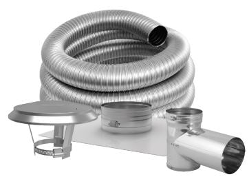 Duravent 6" DuraFlex SW DFSW-35KT (Includes: DFSS Top Plate, Cap, Tee with Cap) - 6DFSW35KT, 810002352 (CS1) - Chimney Cricket