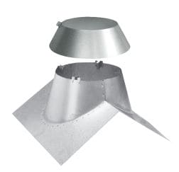 Duravent 8" Diameter DuraTech Canada, Peak Roof Flashing 8/12-12/12 - 810007886, 8DTCFP12 ** - Chimney Cricket