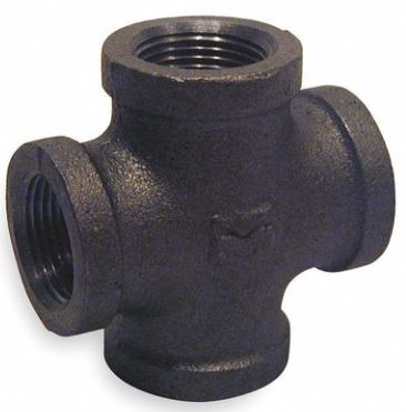 1/2" FIP Black Steel Cross (30/90) - BS314-8 - Chimney Cricket