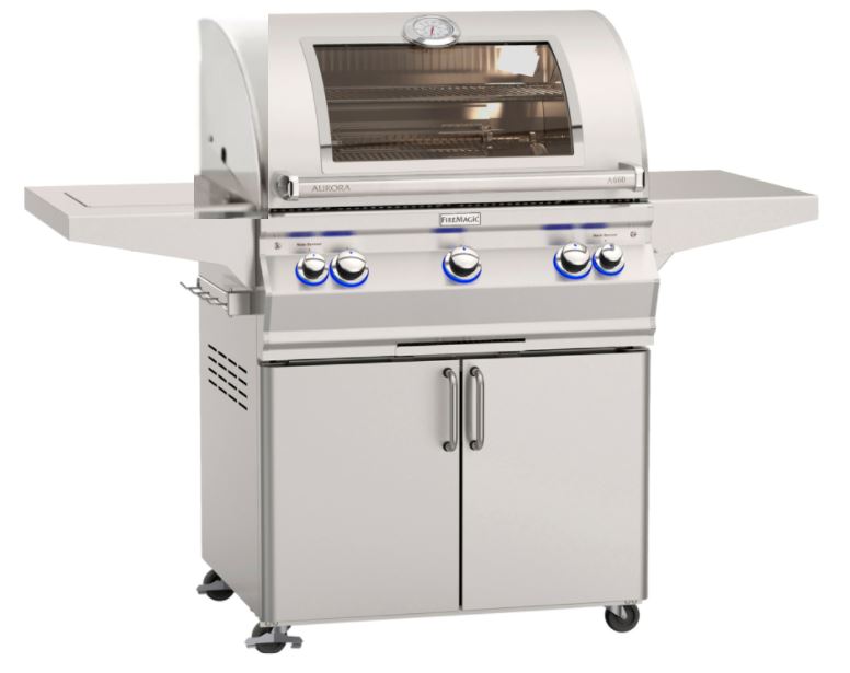 FM A660s Aurora 30" Portable Grill with Analog Thermometer, Flush Mounted Single Side Burner, Infrared Burner and Magic View Window, NG - A660S7LAN62 - Chimney Cricket