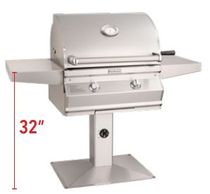 FM Choice Multi-User Accessible CMA430s 24" Patio Post Mount Grill with Analog Thermometer and 1-Hour Timer, LP - CMA430SRT1PP6 - Chimney Cricket