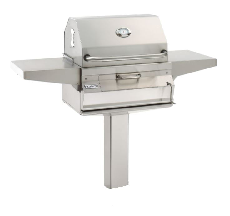 FM Legacy Charcoal 24" Stainless Steel In-Ground Post Mount Grill - 22SC01CG6 - Chimney Cricket