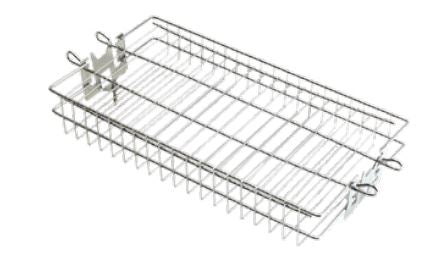 FM Flat Stainless Rotisserie Basket - Rotisserie Accessory - Chimney Cricket