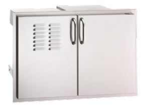 FM Select Double Doors with Trash Tray and Dual Drawers with Louvers for LP Tank (21 x 30½) - Chimney Cricket