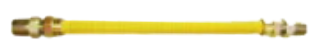 100 Series-36" Flexible Stainless Steel, Connector 3/8" OD (1/4" ID), 3/8 MIP x 1/2 MIP-Yellow Coated, 103-2131-36 (CS25) - Chimney Cricket