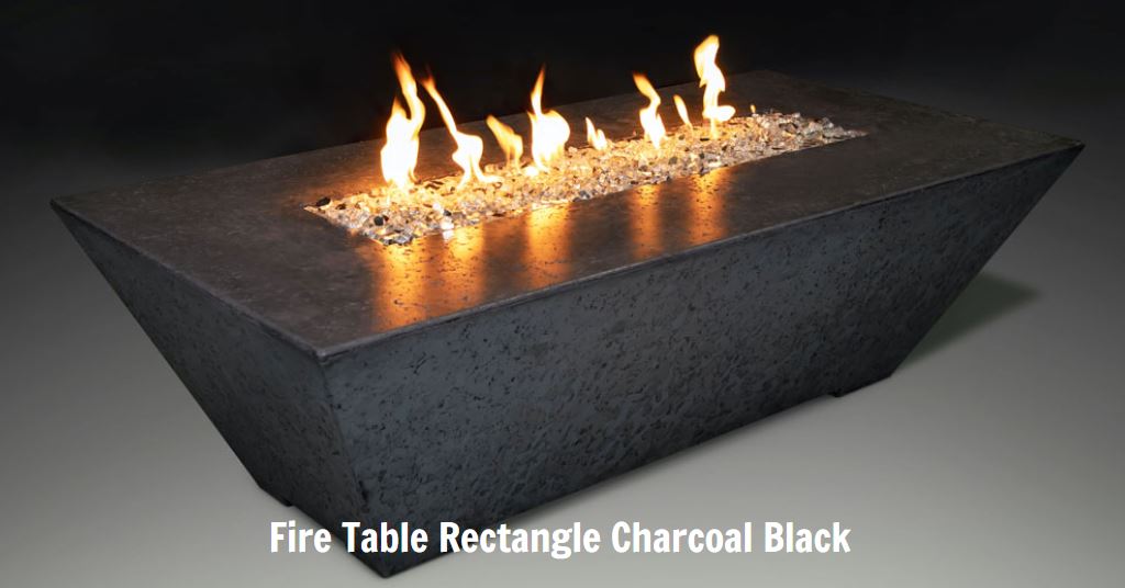 Grand Canyon Outdoor 60" Olympus Black Rectangular Fire Table, LP - ORECFT603024BLKP - Chimney Cricket