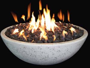 Grand Canyon 39" White Fire Bowl, NG - FB3913RNWHT - Chimney Cricket