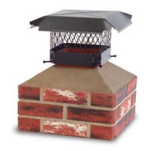 HY-C 13" x 13" Black Powder Coat Galvanized Stainless Steel Chimney Cover - Chimney Cricket