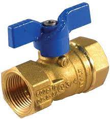 Valve, 1/4" FPT X 1/4" FPT Ball Valve, Blue Cap Handle, Jomar, T204 Series,101-401 (CS12) - Chimney Cricket