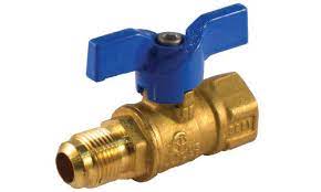 Valve, 1/2" FPT X 3/8" Flare, Ball Valve, Blue Cap T-handle,, Jomar, T204 Series, 101-502 (CS14) - Chimney Cricket