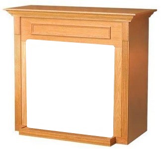WMH Oak Standard Cabinet Mantel with Base - Chimney Cricket