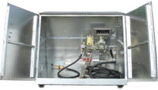 Dispensing Unit, Assembled, Large White Metal Cabinet with Pump, By-Pass, FlowMeter, Valve, Pull-Away & Fittings (Tank Piping Kit, Hose Kit & Tank Stands Sold Separately) - Chimney Cricket