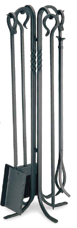 Pilgrim 39" Matte Black Tall Lodge Tool Set - Chimney Cricket