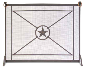 Pilgrim Western Star Single Panel Screen with Black\Black Suede Leather Finish - Chimney Cricket