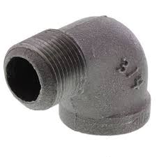Street Elbow, 1-1/4" Black Sch. 40, 90 Degree, Malleable Forged Steel, M-116Q, BS310-20 - Chimney Cricket