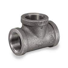 Tee, 2" FPT X 2" FPT X 2" FPT, Black, Sch. 40, Malleable Forged Steel, M-101S, BS311-32 - Chimney Cricket