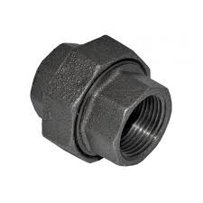 Union, 1-1/4" FPT X 1-1/4" FPT, Black, Sch. 40, Malleable Forged Steel, M-104Q, BS107-20 - Chimney Cricket