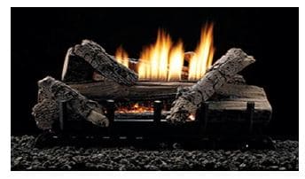 WMH 24" Whiskey River 7-Piece Refractory Gas Log Set with Thermostat Burner - NG - Chimney Cricket