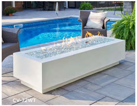 Outdoor Greatroom 72" White Cove Gas Fire Table ** - Chimney Cricket