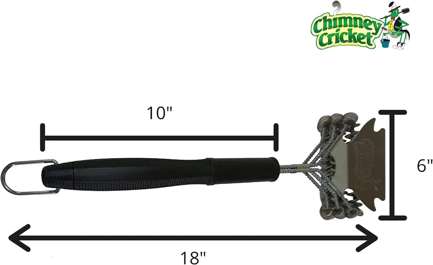 Chimney Cricket BBQ Grill Brush & Scraper | Bristle-Free, Safe, & Deep Cleaning Scrubber - 18" - Best for Barbecue Grill Cleaning