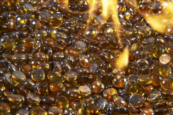 Outdoor GreatRoom Amber Tempered Fire Glass Gems - Chimney Cricket