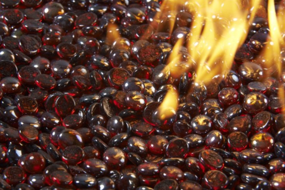 Outdoor GreatRoom Ruby Tempered Fire Glass Gems - Chimney Cricket