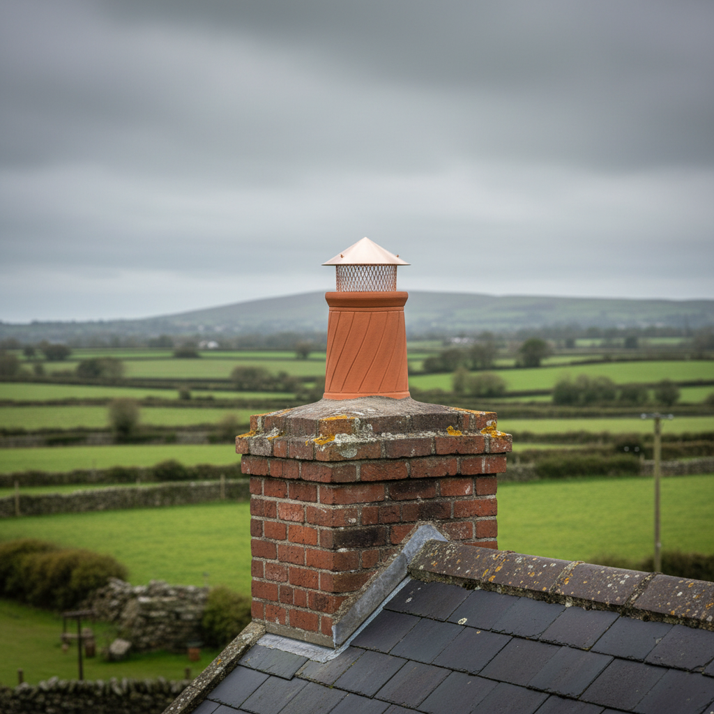 The Defender: Copper Chimney Cap with Conical Lid