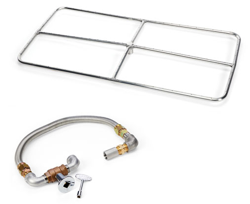 Hpc 36" X 18" Stainless Steel Rectangle Ng Firepit Burner Kit