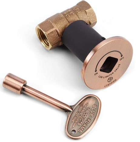 Hpc Antique Copper Straight Valve W/flange And Key