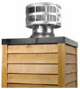 MAJ Round Termination Cap with Storm Collar for SL300 Series Wood Burning Pipe - Chimney Cricket