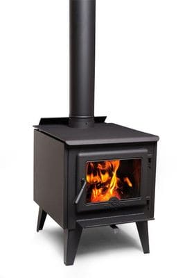 Stove, TN20, Wood, Leg, Met Black, Series B, 31010009, Complete with Cast Iron Door, Side Shields & Legs - Chimney Cricket