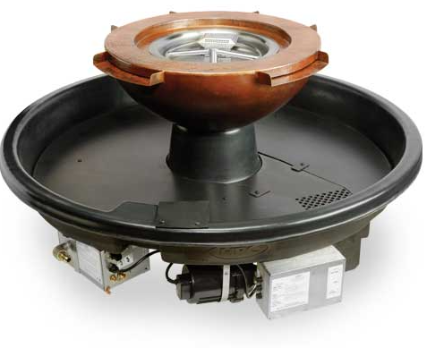 Hpc Evolution 360 Hammered Copper Electronic Ignition Lp Fire And Water Bowl - 4 Scupper