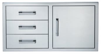 Broilmaster Stainless Steel 42" Single Door with Triple Drawer - Chimney CricketBroilmaster Stainless Steel 42" Single Door with Triple Drawer