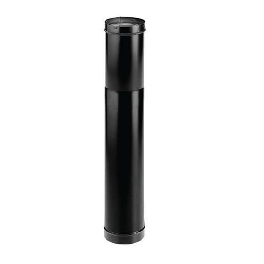 6" DuraVent DuraBlack Welded 44" to 68" Telescoping Pipe Length with Trim - 6DBK-TL - Chimney Cricket