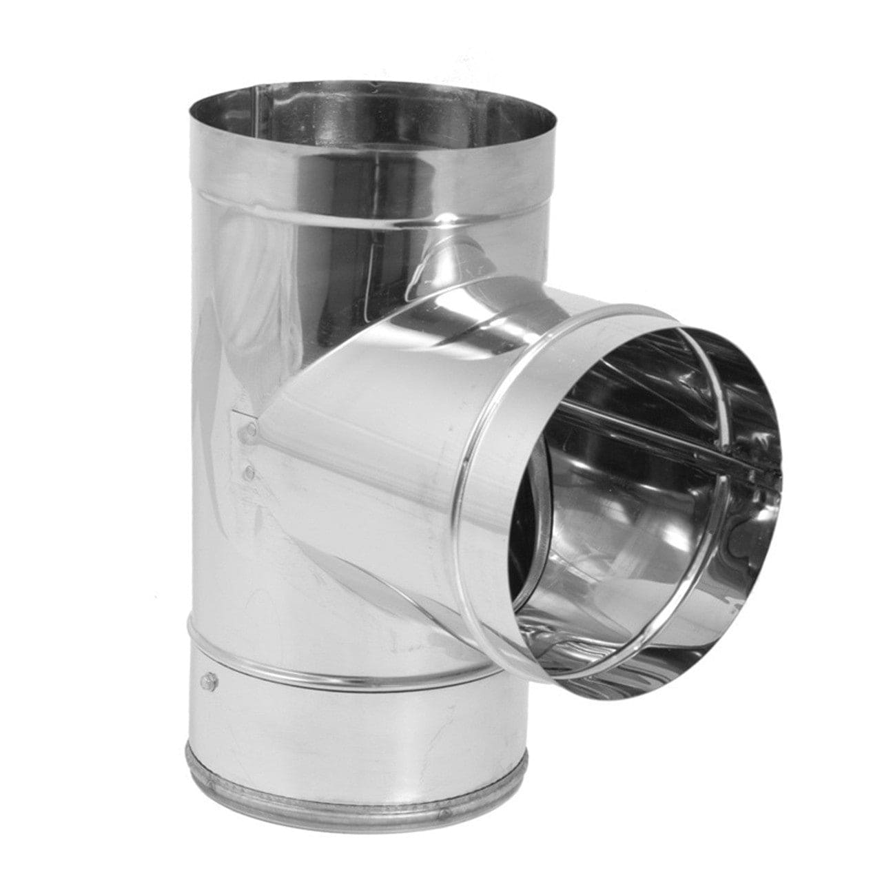 6" DuraVent DuraBlack Stainless Steel Tee with Clean-Out Cap - 6DBK-TSS - Chimney Cricket