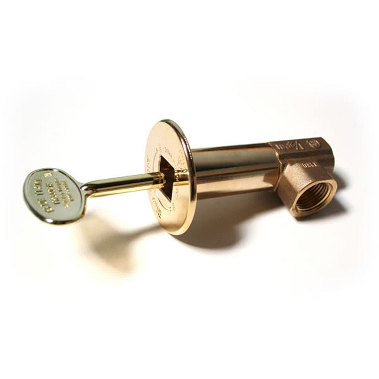 Angled Multi-Turn Gas Shut-Off Valve with 3" X 1/4" - 5/16" Brass Key -BF.A.PC.HD - Chimney Cricket