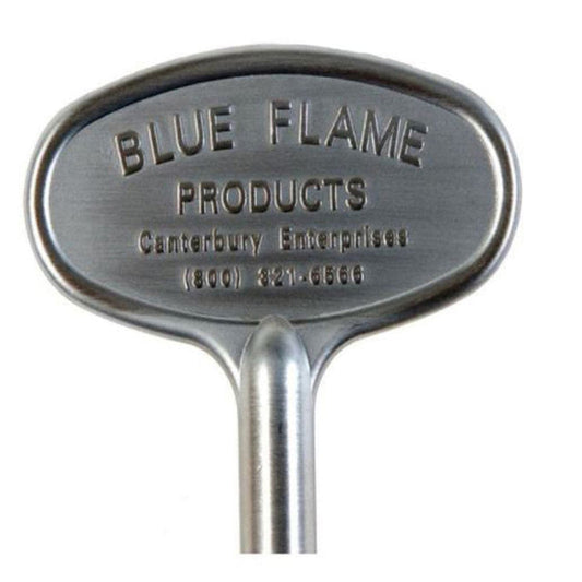 Blue Flame 8" Satin Chrome Universal Gas Valve Key - NKY.8.06 - Chimney Cricket