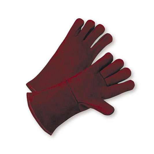 13" Heavy-Duty Maroon Cowhide Insulated Gloves - 1 Pair - 940R - Chimney Cricket