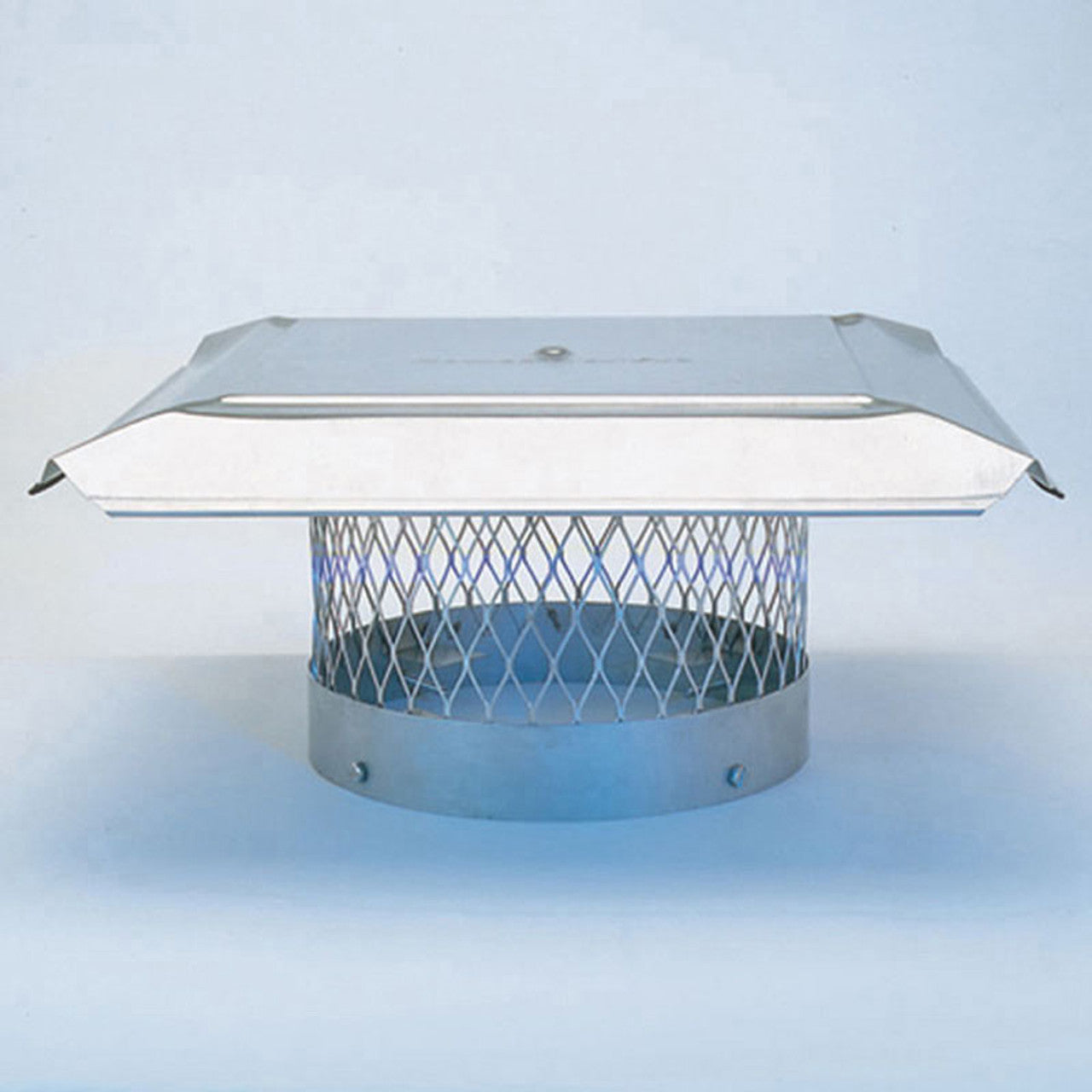 12" HomeSaver Pro 5/8" Mesh Stainless Steel Round Chimney Cap - Chimney Cricket