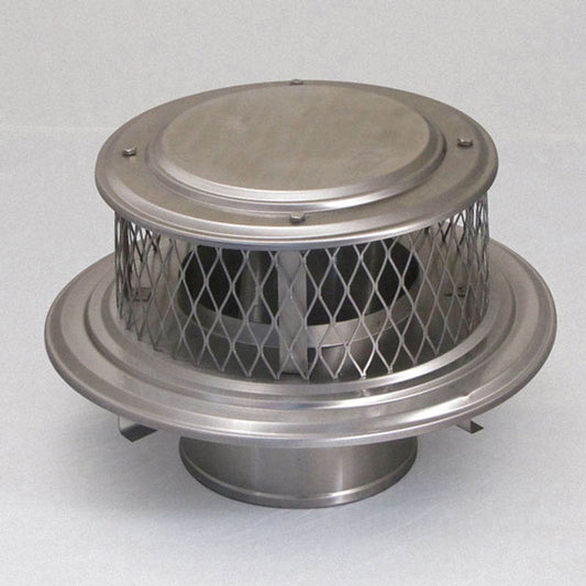 8" HomeSaver 5/8" Mesh Stainless Steel Air-Cooled Guardian Cap - Chimney Cricket