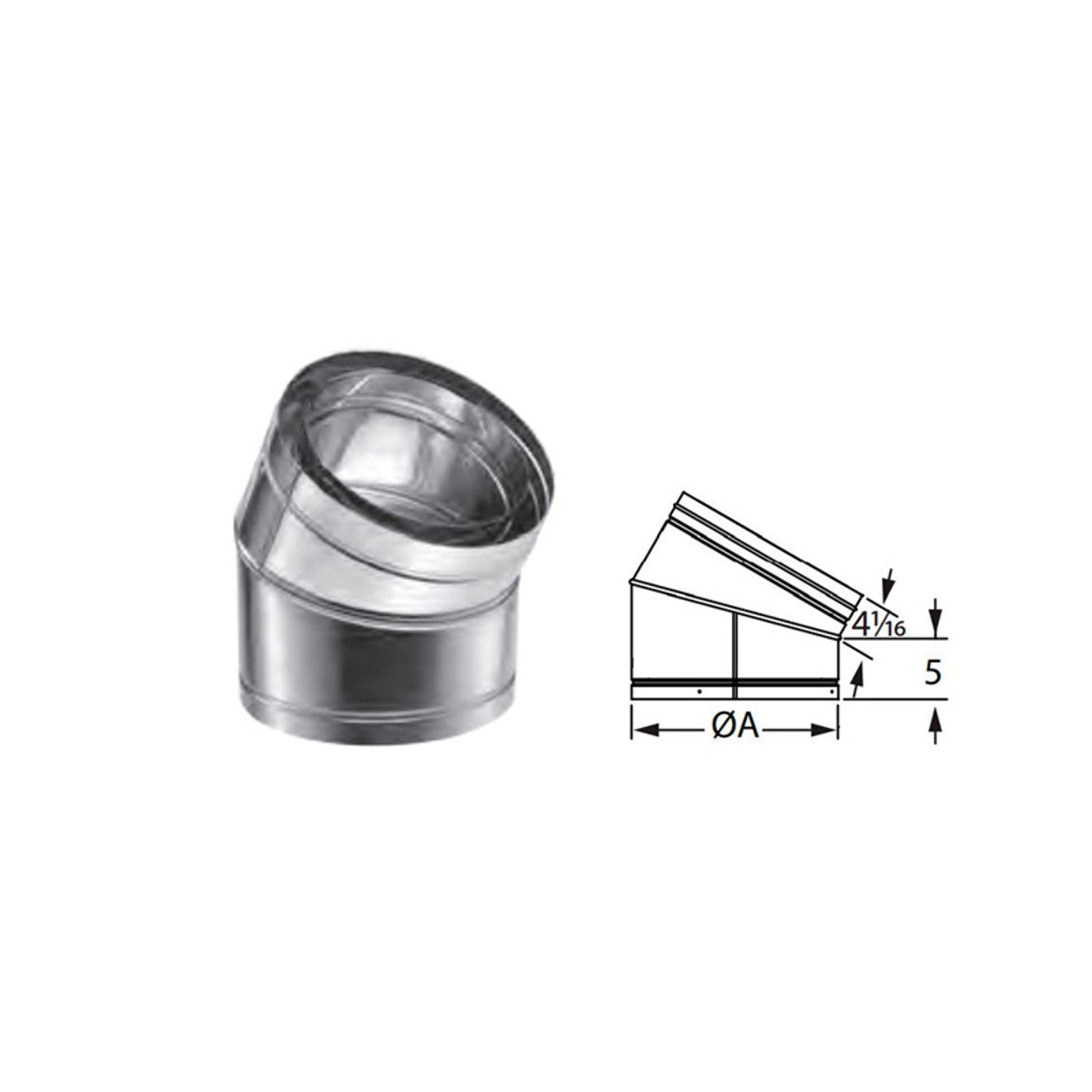 10" DuraVent DuraChimney II 30-Degree Elbow - 10DCA-E30 - Chimney Cricket