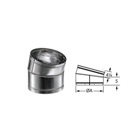 14" DuraVent DuraChimney II 15-Degree Elbow - 14DCA-E15 - Chimney Cricket