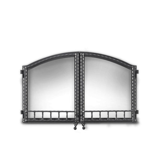 Arched Black Wrought Iron Double Door for High Country NZ6000-1 - H335-1WI - Chimney Cricket