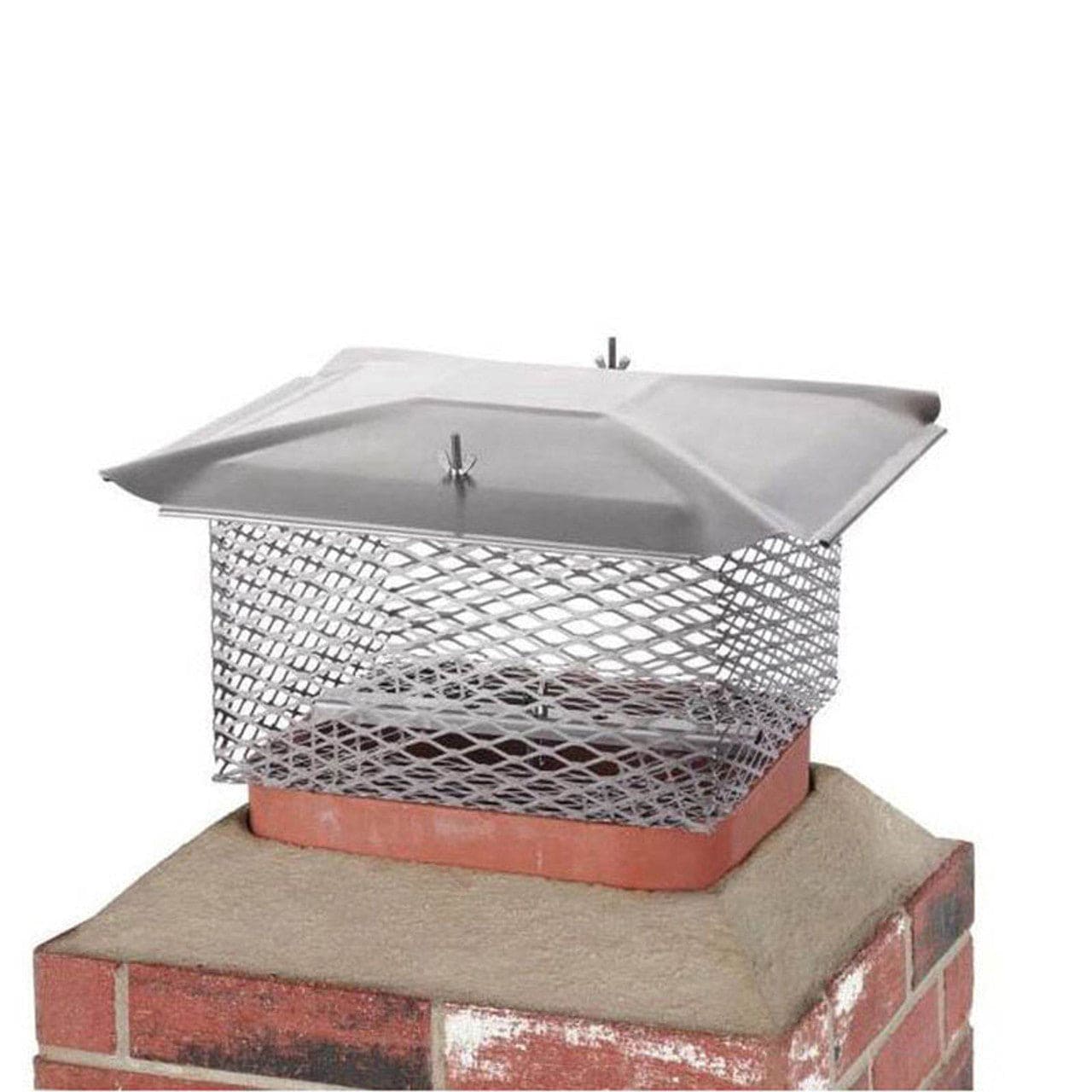 13" X 13" Hy-C Stainless Steel Universal Cap with 5/8" Mesh - U1313S58 - Chimney Cricket