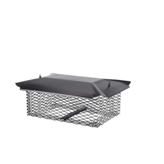 13" X 20" Hy-C Galvanized Black Universal Cap with 3/4" Mesh - U1320B34 - Chimney Cricket