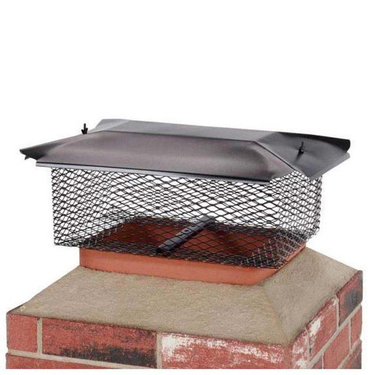 13" X 20" Hy-C Galvanized Black Universal Cap with 5/8" Mesh - U1320B58 - Chimney Cricket