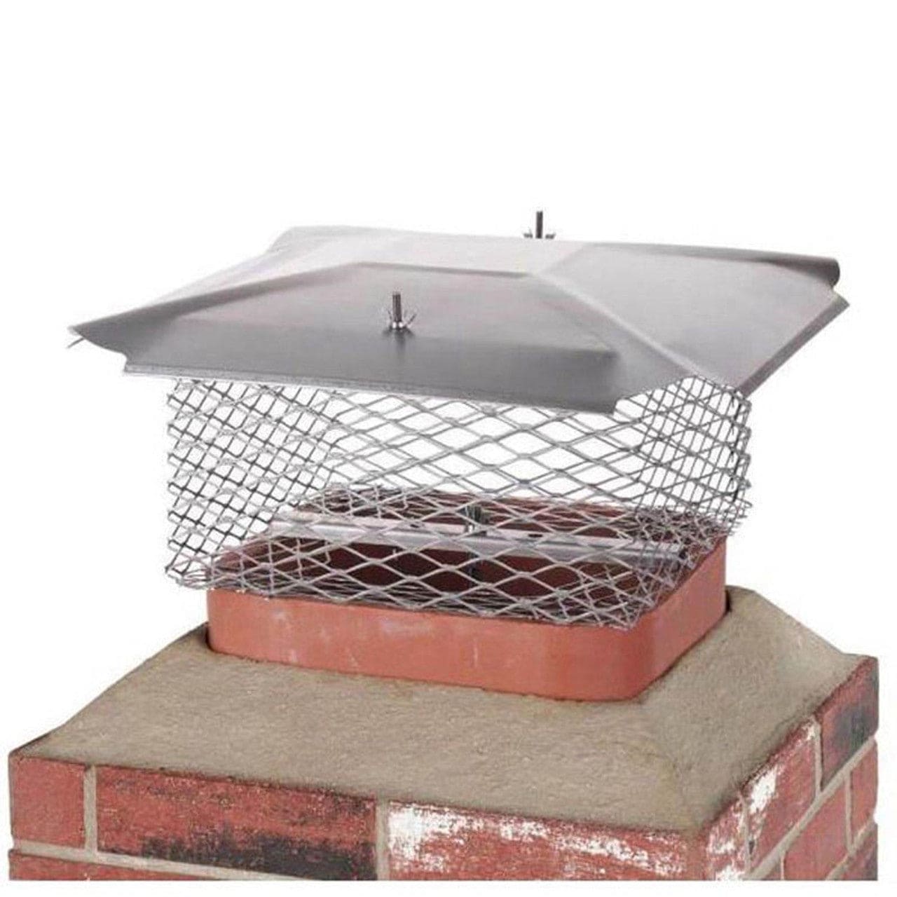 13" X 20" Hy-C Stainless Steel Universal Cap with 3/4" Mesh - U1320S34 - Chimney Cricket