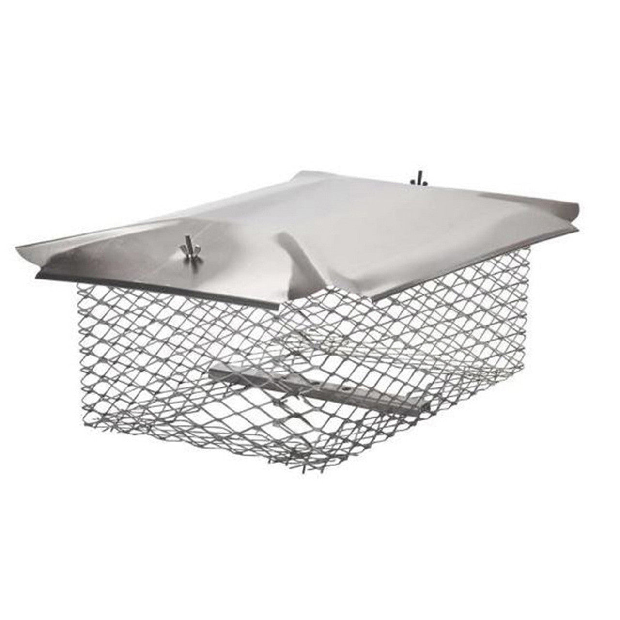 13" X 20" Hy-C Stainless Steel Universal Cap with 3/4" Mesh - U1320S34 - Chimney Cricket