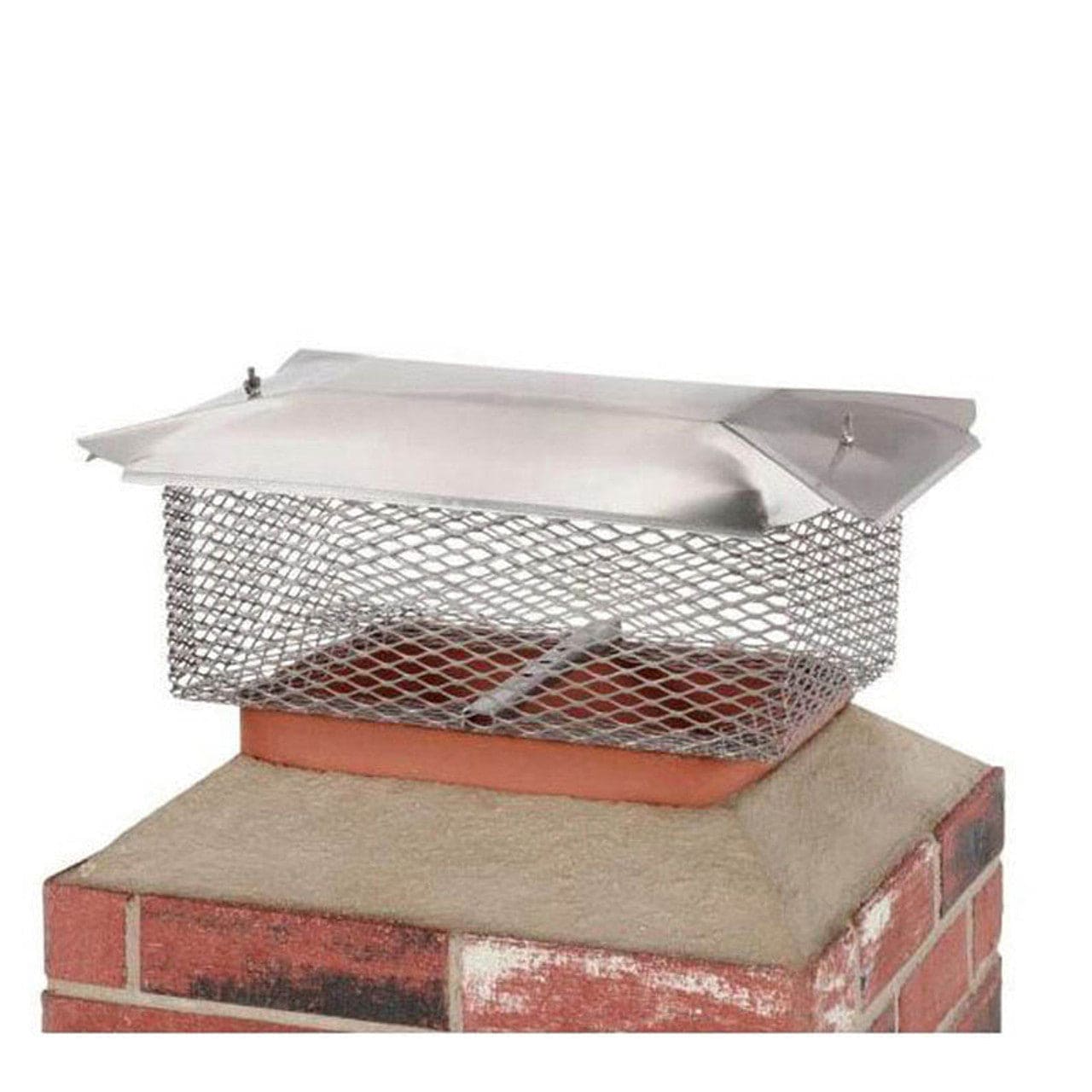 13" X 20" Hy-C Stainless Steel Universal Cap with 5/8" Mesh - U1320S58 - Chimney Cricket