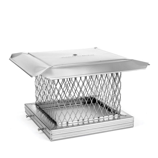 12" X 16" HomeSaver Pro 304-Alloy Stainless Steel Single-Flue Chimney Cap with 3/4" Mesh - Chimney Cricket